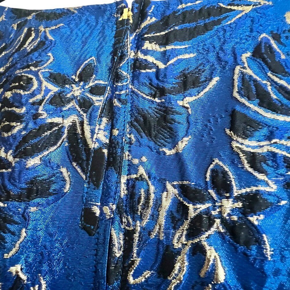 NWT Lilly Pulitzer CALYSSA DRESS Blue Grotto Twilight Floral Brocade Party Sz 16 - Picture 8 of 9